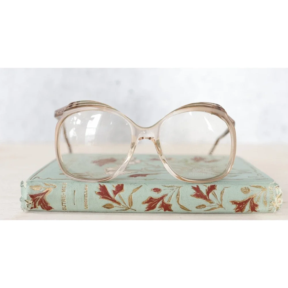 Vintage 1970s Eyeglass Frames 51-17 NOS Grandmacore Eyewear USA Made Geek